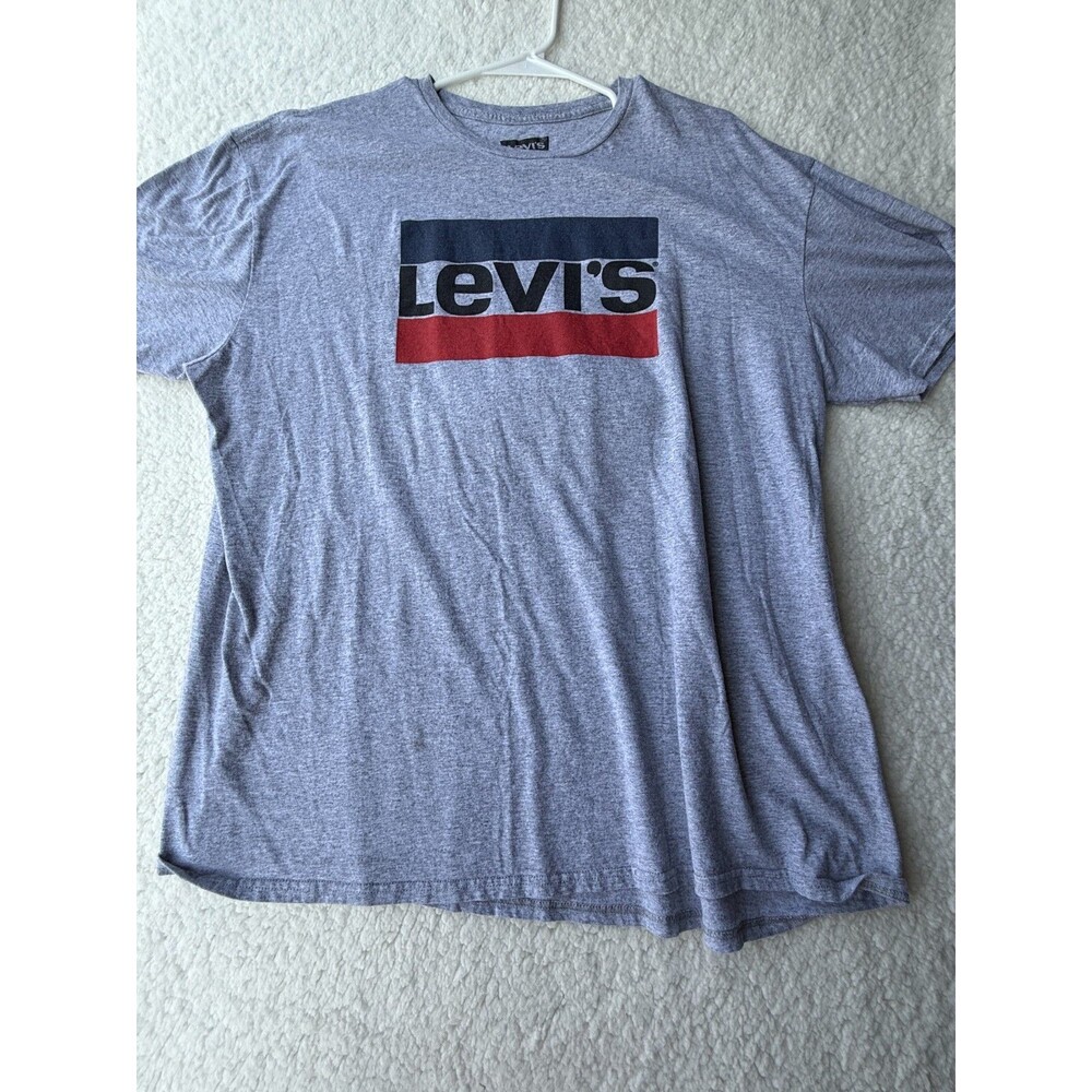 LEVI’S Logo Gray T-Shirt Size 2XL Graphic Classic Short Sleeve